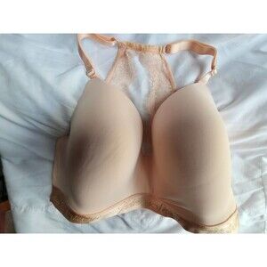 Victorias Secret 34DDD‎ Everyday Tee Shirt Bra Lightly Padded Scalloped Lace EUC